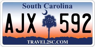 SC license plate AJX592