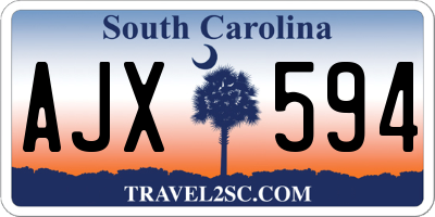SC license plate AJX594