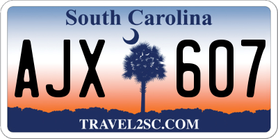 SC license plate AJX607