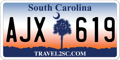 SC license plate AJX619