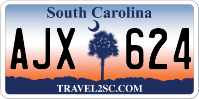 SC license plate AJX624