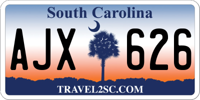 SC license plate AJX626