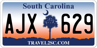 SC license plate AJX629