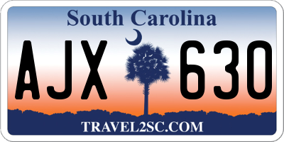 SC license plate AJX630