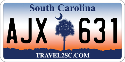 SC license plate AJX631