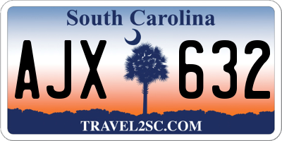 SC license plate AJX632