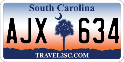 SC license plate AJX634
