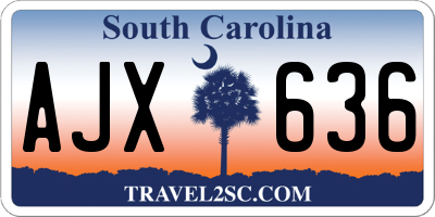 SC license plate AJX636