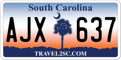 SC license plate AJX637