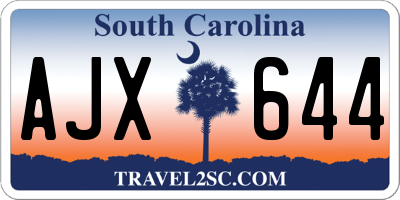 SC license plate AJX644