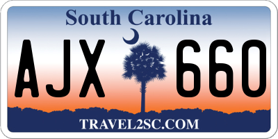 SC license plate AJX660