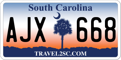 SC license plate AJX668