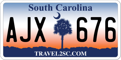 SC license plate AJX676
