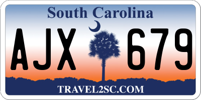 SC license plate AJX679
