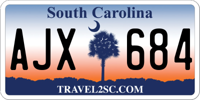 SC license plate AJX684