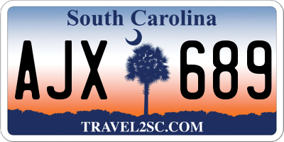 SC license plate AJX689