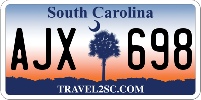 SC license plate AJX698