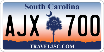 SC license plate AJX700