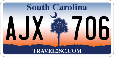 SC license plate AJX706