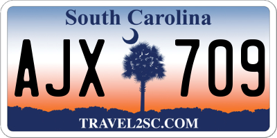 SC license plate AJX709