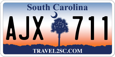 SC license plate AJX711