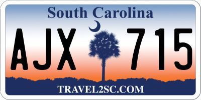 SC license plate AJX715