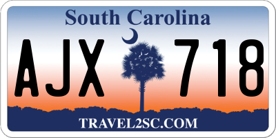SC license plate AJX718