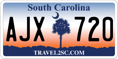 SC license plate AJX720