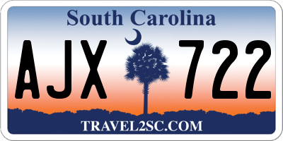 SC license plate AJX722