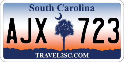 SC license plate AJX723