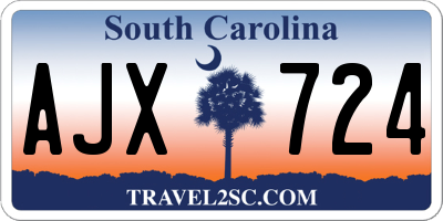 SC license plate AJX724