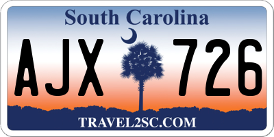 SC license plate AJX726