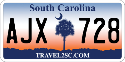 SC license plate AJX728