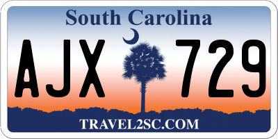 SC license plate AJX729
