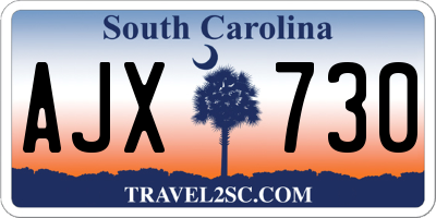 SC license plate AJX730