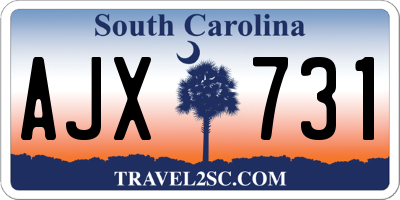 SC license plate AJX731