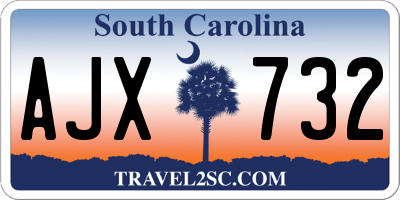 SC license plate AJX732