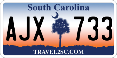 SC license plate AJX733
