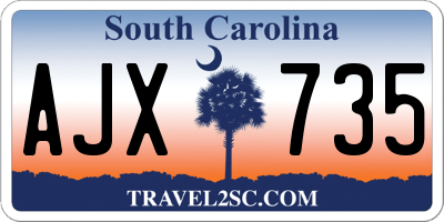 SC license plate AJX735