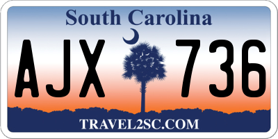 SC license plate AJX736