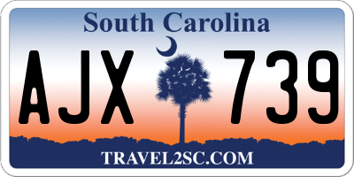 SC license plate AJX739