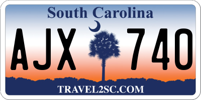 SC license plate AJX740