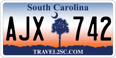 SC license plate AJX742