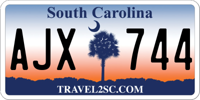 SC license plate AJX744