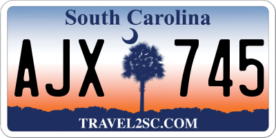 SC license plate AJX745