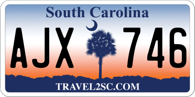 SC license plate AJX746