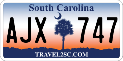 SC license plate AJX747