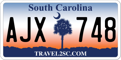 SC license plate AJX748