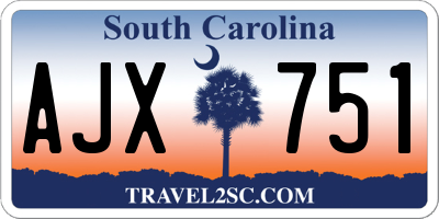 SC license plate AJX751