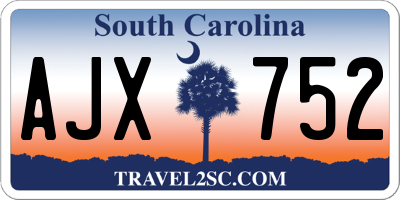 SC license plate AJX752